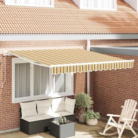 vidaXL Manual Retractable Awning Ριγέ 350x250 εκ.