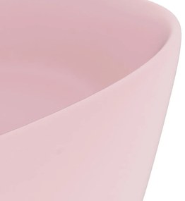 vidaXL Νιπτήρας Πολυτελής Στρογγυλός Ροζ Ματ 40 x 15 εκ. Κεραμικός