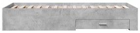 vidaXL Πλαίσιο Κρεβατιού με Συρτάρια Γκρι Σκυρ. 75x190 εκ. Επεξ. Ξύλο