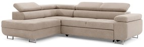 Γωνιακός καναπές Κρεβάτι Annabelle L, με αποθηκευτικό χώρο, μπέζ βελουτέ 270x98x200cm-Αριστερή γωνία-BOG7447