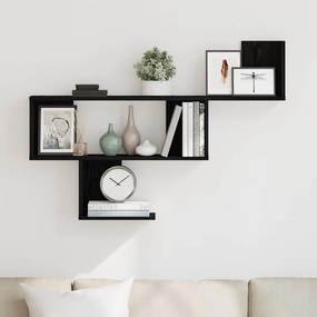 vidaXL Ράφι Τοίχου Μαύρη Δρυς 100x15x70 εκ. από Τεχνητό Ξύλο