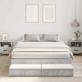 vidaXL Κρεβάτι Αποθήκευσης Γκρι Σκυρόδεμα 150x200 εκ.