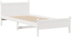 vidaXL Σκελετός Κρεβ. Χωρίς Στρώμα Λευκό 75x190 εκ Μασίφ Πεύκο