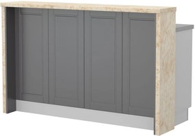 Πάγκος νησίδας Tahoma-Μήκος: 160 εκ.-Γραφίτης-Latino Marble