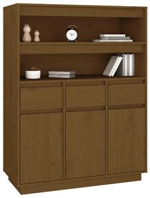 vidaXL Ντουλάπι Ψηλό Καφέ Μέλι 89x40x116,5 εκ. από Μασίφ Ξύλο Πεύκου