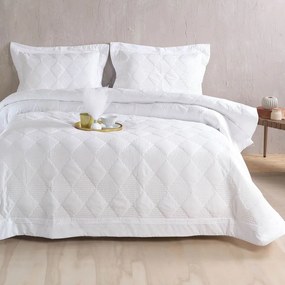 Κουβερλί Με Σεντόνια Charmy (Σετ 7τμχ) White Ρυθμός Queen Size 235x250cm Microsatin