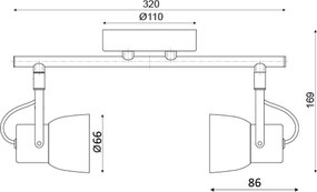 Σποτ Δίφωτο Aca Pepper MC171152 Grey