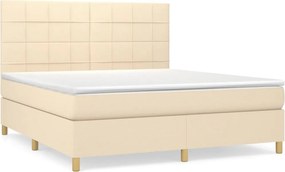 vidaXL Κρεβάτι Boxspring με Στρώμα Κρεμ 160x200 εκ. Υφασμάτινο