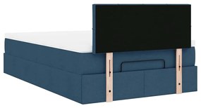 Οθωμανικό κρεβάτι με στρώμα &amp; LEDs Μπλε 120x200 cm Ύφασμα 3312304
