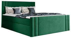Κρεβάτι continental Baltimore 156, Μονόκλινο, Continental, Πράσινο, 120x200, Ταπισερί, Τάβλες για Κρεβάτι, 124x213x103cm, 108 kg, Στρώμα: Ναι