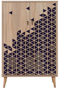 Παπουτσοθήκη - Ντουλάπι Multibox 869VEL3976 80x36x127cm Oak-Blue Μοριοσανίδα,Ξύλο