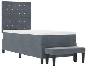 vidaXL Κρεβάτι με ελατήρια με στρώμα Σκούρο γκρι 80 x 200 cm Βελούδο