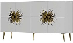Μπουφές Nida 475OLV1796 150x35x75cm White-Gold Particle Board, Melamine