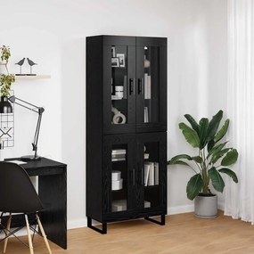 vidaXL Highboard 2 τμχ. Μαύρη Οξυά 69,5 x 34 x 180 εκ.