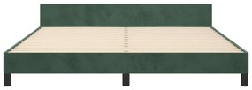 Πλαίσιο Κρεβατιού με Κεφαλάρι Σκ. Πράσινο 160x200 εκ. Βελούδινο - Πράσινο