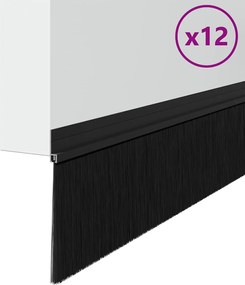 vidaXL Αυτοκόλλητες σφραγίδες πόρτας 12 pcs Μαύρο 100 cm