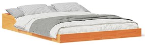 vidaXL Σκελετός Κρεβατιού Καφέ κεριού 140 x 190 cm Μασίφ ξύλο πεύκου