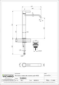 Armando Vicario Mooi 581041 Black Matt – Μπαταρία επιτραπέζιου νιπτήρα