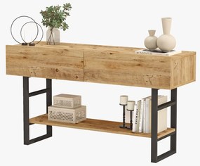 Κονσόλα "VIANA" σε atlantic pine/μαύρο χρώμα 139x43x76