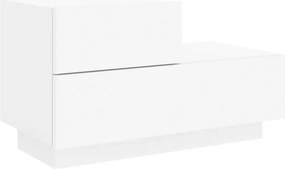 vidaXL Κομοδίνο με Φώτα LED Λευκό 70 x 36 x 40,5 εκ.