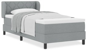 vidaXL Κρεβάτι με Στρώμα  Ανοιχτό Γκρι 90x200 εκ. Ύφασμα