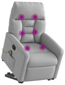 vidaXL Μόνιμη πολυθρόνα μασάζ καρέκλα ανάκλισης σύννεφο γκρι ύφασμα