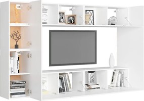 vidaXL Έπιπλα Τηλεόρασης Σετ 8 Τεμαχίων Λευκό από Επεξ. Ξύλο