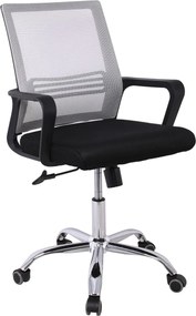 BF2110 Πολυθρόνα Γραφείου Μέταλλο Χρώμιο, Mesh Γκρι - Μαύρο   1τμχ