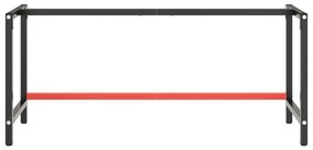 vidaXL Σκελετός Πάγκου Εργασίας Ματ Μαύρο & Ματ Κόκκινο 180x57x79 εκ.
