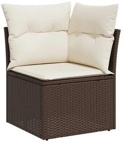 vidaXL Σαλόνι Κήπου Σετ 8 Τεμαχίων Καφέ Συνθετικό Ρατάν με Μαξιλάρια