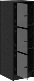 vidaXL Highboard Μαύρη Οξυά 35 x 37 x 109 εκ Επεξεργασμένο ξύλο