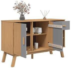 vidaXL Μπουφές OLDEN Γκρι &amp; Καφέ 114x43x73,5 εκ. από Μασίφ Ξύλο Πεύκου