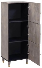 vidaXL Highboard Γκρι και Χρυσό 40 x 33.5 x 110 εκ Μασίφ ξύλο μάνγκο