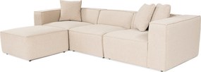 Corner Sofa Lora (L1-O1-1R-POUFFE ) - Peach Peach