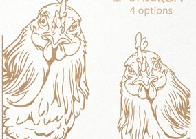 Σετ των 3 Intra απο ξύλο plywood 3mm-4mm πάχος Chicken Peeking , Funny Rooster Δίασταση 7x7 cm INTRAFABR-100388328