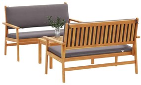 vidaXL Σετ Καναπέ Κήπου 3 pcs Καφέ 120 x 65,5 x 79 εκ