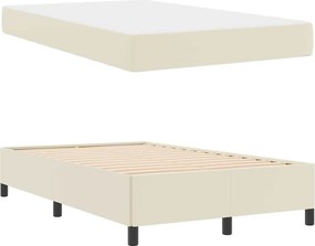 vidaXL Σκελετός Κρεβατιού με στρώμα Κρεμ 120 x 200 cm ύφασμα
