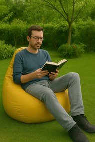 Δερμάτινη πολυθρόνα αχλάδι - Κίτρινο