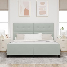 vidaXL Κρεβάτι Γκρι Ανοιχτό 180x200 cm Βελούδο