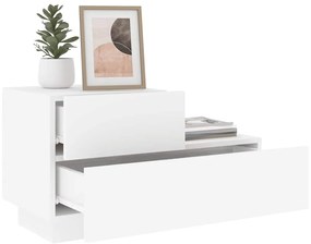 vidaXL Κομοδίνο με Φώτα LED Λευκό 70 x 36 x 40,5 εκ.