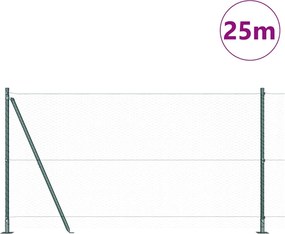 vidaXL Στύλος Περιφράξεων Πράσινο 25 x 1,2 μ (25 mm δίχτυ) Ατσάλι