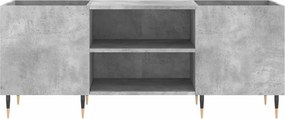 vidaXL Δισκοθήκη Γκρι Σκυροδέματος 121x38x48 εκ. Επεξεργασμένο Ξύλο