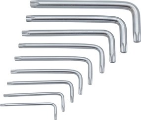 Σετ 9 Κλειδιά Torx σε Σχήμα L με Μεγέθη Κεφαλής από T10 έως T50