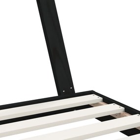 vidaXL Πλαίσιο Παιδικού Κρεβατιού Μαύρο 80x160 εκ. Μασίφ Ξύλο Πεύκου