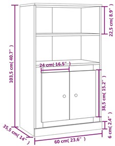 ΝΤΟΥΛΑΠΙ ΓΥΑΛ. ΛΕΥΚΟ 60X35,5X103,5 ΕΚ. ΑΠΟ ΕΠΕΞΕΡΓΑΣΜΕΝΟ ΞΥΛΟ 816314