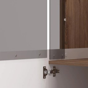 Βιτρίνα Burgundy 2K VS1 140 Λευκό - Flagstaff Oak - Λευκό Γυαλιστερό 78,5x40x139,5 εκ. 78.5x40x139.5 εκ.