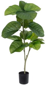 Τεχνητό Φυτό Ιερή Συκή 20377 100cm Beige-Green Globostar Πολυαιθυλένιο,Ύφασμα