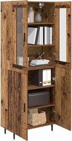 vidaXL Highboard 2 pcs Παλιό Ξύλο Επεξεργασμένο ξύλο