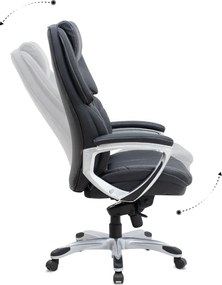 Καρέκλα γραφείου διευθυντική Duke Megapap από τεχνόδερμα χρώμα μαύρο 72x70x120/125εκ.