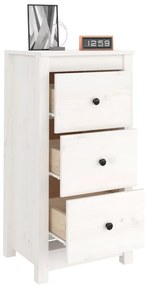 vidaXL Συρταριέρες 2 τεμ. Λευκό 40 x 35 x 80 εκ. από Μασίφ Ξύλο Πεύκου